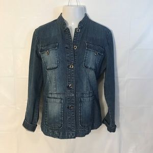 High Sierra Womens Jean Jacket Size L Blue Faded